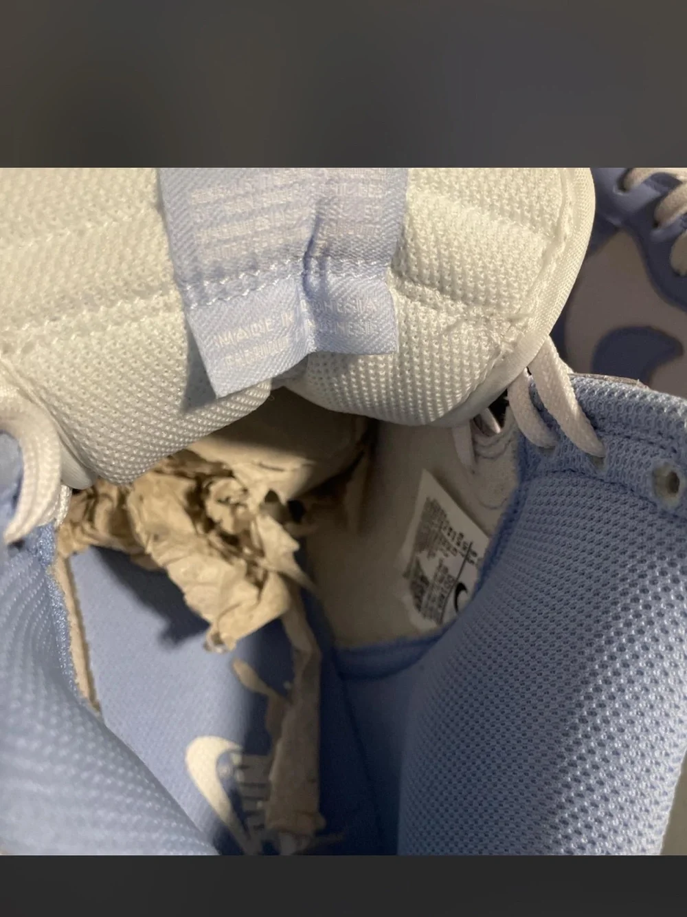 White and Light Blue High-Top Nike dunks